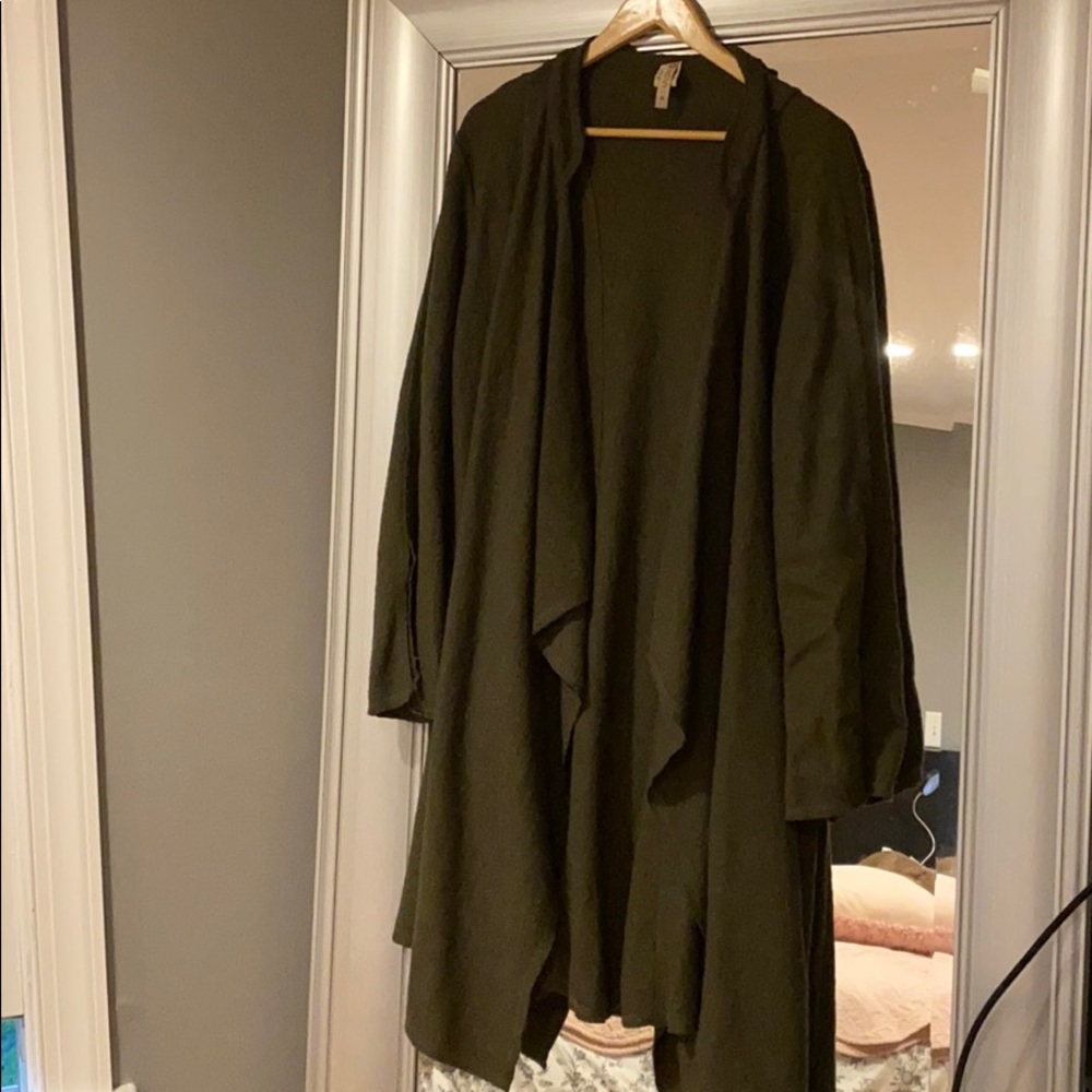 Olive green fall duster
